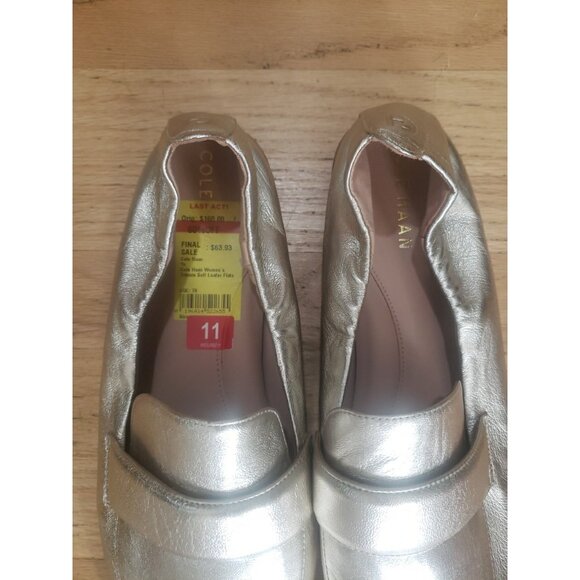 Cole Haan Shoes Loafers Women's Trinnie Leather Soft Style Flat Gold Sz 11 - Picture 2 of 12